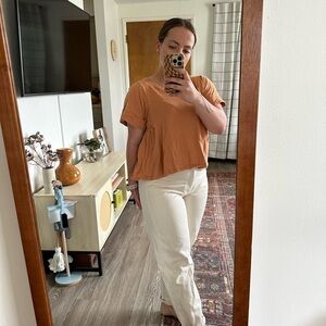 Orange Bohme Peplum Blouse